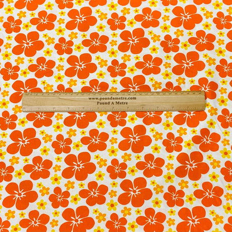 Pound A Metre Per Metre Per Metre Beautiful Digitally Printed 100% Cotton- 45" Wide (Orange)
