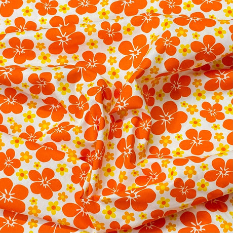 Pound A Metre Per Metre Per Metre Beautiful Digitally Printed 100% Cotton- 45" Wide (Orange)