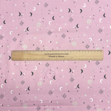 Pound A Metre Per Metre Per Metre Beautiful Digitally Printed 100% Cotton- 45" Wide (Pink Galaxy)