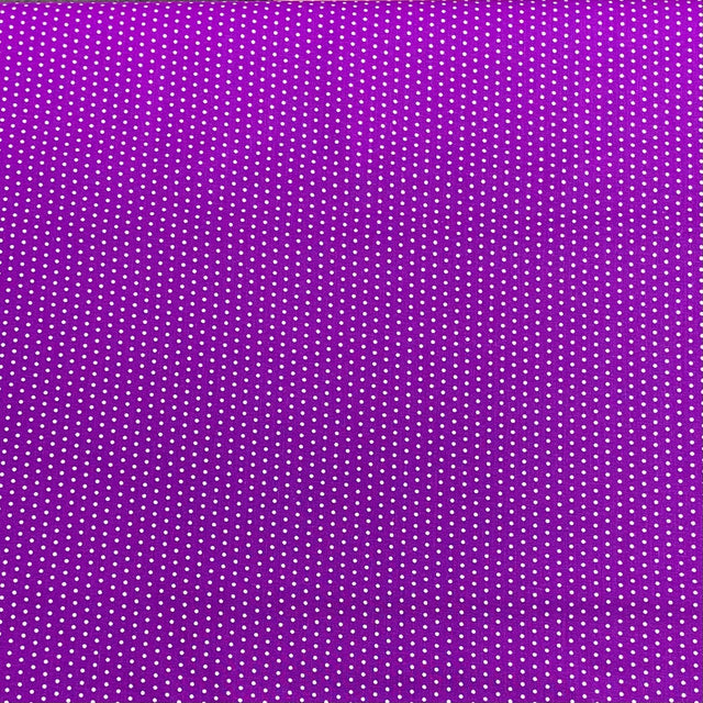 Pound A Metre Per Metre Per Metre Beautiful Digitally Printed 100% Cotton- 45" Wide (Purple Polka)
