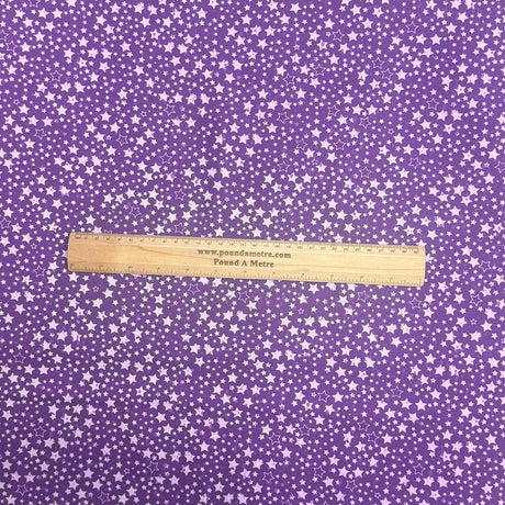 Pound A Metre Per Metre Per Metre Beautiful Digitally Printed 100% Cotton- 45" Wide (Purple Stars)