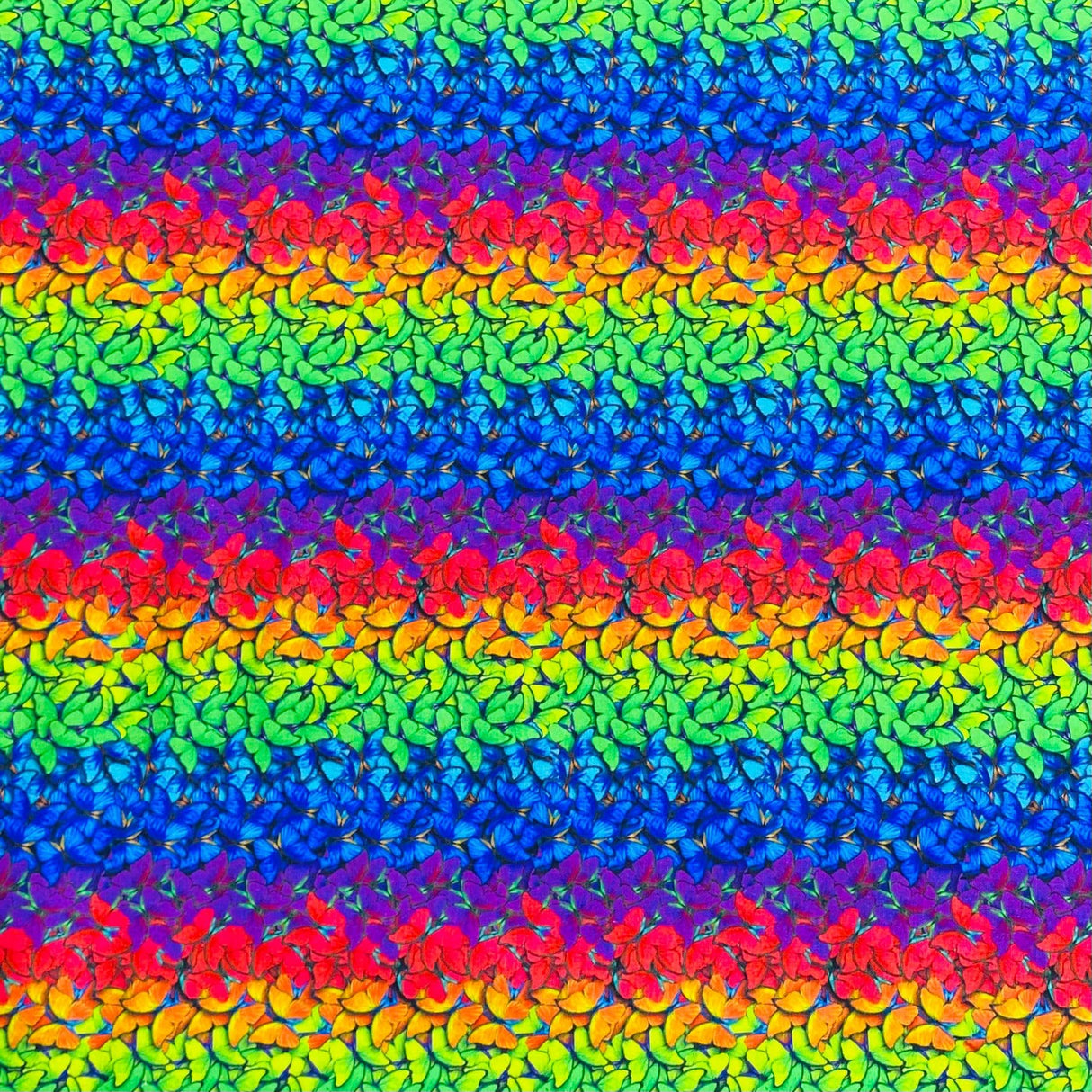 Pound A Metre Per Metre Per Metre Beautiful Digitally Printed 100% Cotton- 45" Wide (Rainbow Butterflies)