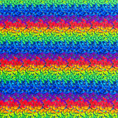 Pound A Metre Per Metre Per Metre Beautiful Digitally Printed 100% Cotton- 45" Wide (Rainbow Butterflies)