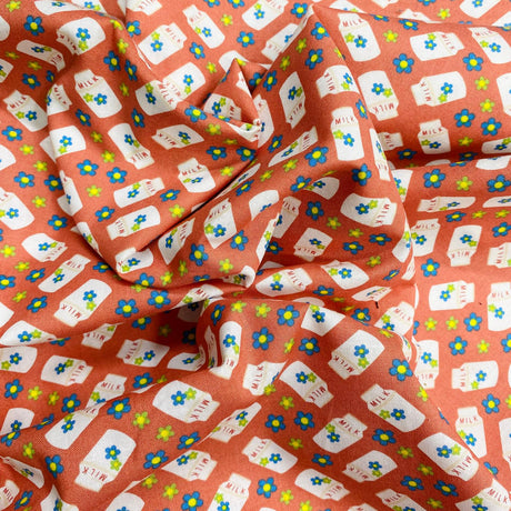 Pound A Metre Per Metre Per Metre Beautiful Digitally Printed 100% Cotton- 45" Wide (Red Bottle) (Cotton-Deal)