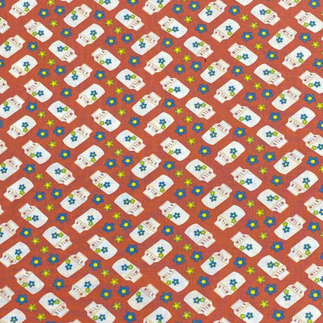 Pound A Metre Per Metre Per Metre Beautiful Digitally Printed 100% Cotton- 45" Wide (Red Bottle) (Cotton-Deal)