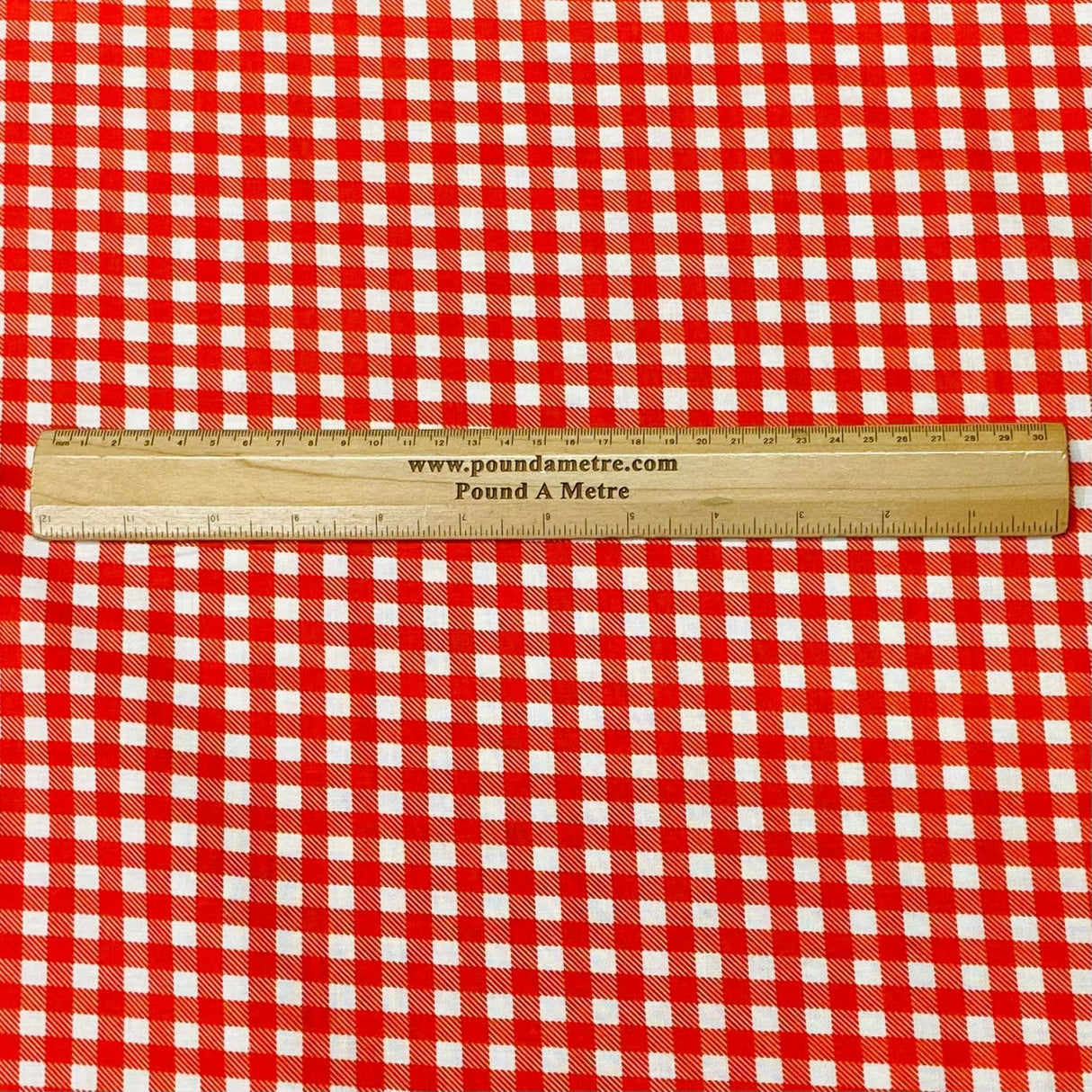 Pound A Metre Per Metre Per Metre Beautiful Digitally Printed 100% Cotton- 45" Wide (Red Checks)