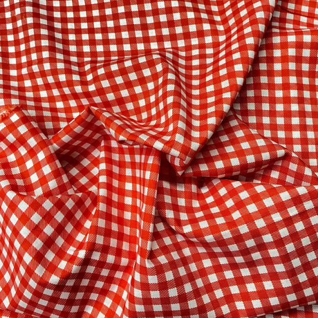 Pound A Metre Per Metre Per Metre Beautiful Digitally Printed 100% Cotton- 45" Wide (Red Checks)