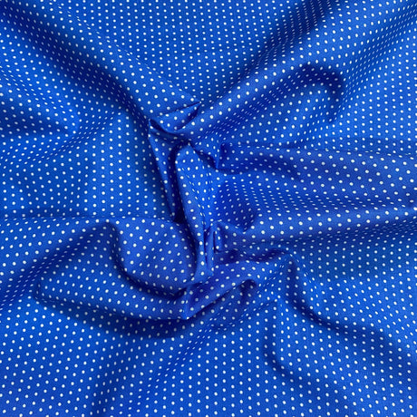 Pound A Metre Per Metre Per Metre Beautiful Digitally Printed 100% Cotton- 45" Wide (Royal Polka)