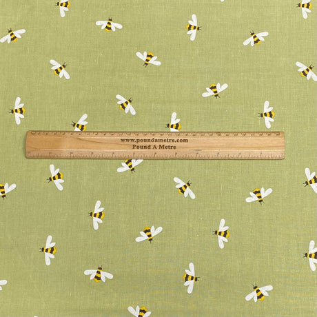 Pound A Metre Per Metre Per Metre Beautiful Digitally Printed 100% Cotton- 45" Wide (Sage Bees)
