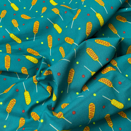 Pound A Metre Per Metre Per Metre Beautiful Digitally Printed 100% Cotton- 45" Wide (Teal)