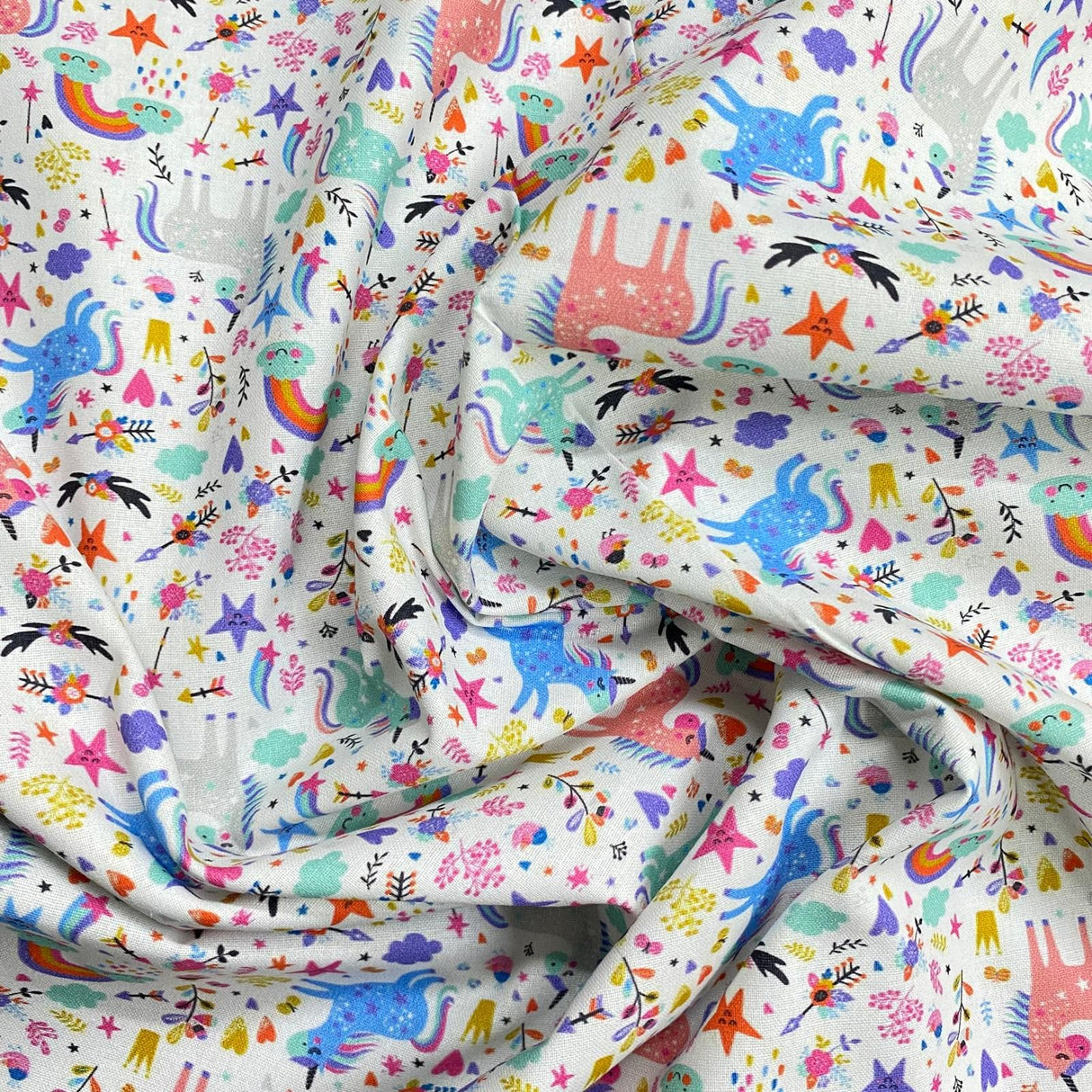 Pound A Metre Per Metre Per Metre Beautiful Digitally Printed 100% Cotton- 45" Wide (Unicorn)