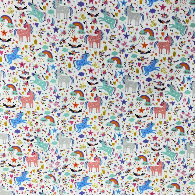 Pound A Metre Per Metre Per Metre Beautiful Digitally Printed 100% Cotton- 45" Wide (Unicorn)