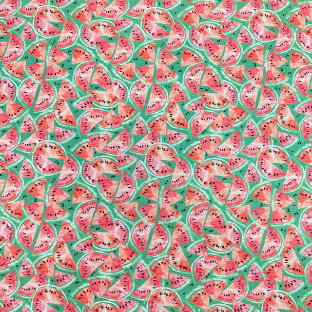 Pound A Metre Per Metre Per Metre Beautiful Digitally Printed 100% Cotton- 45" Wide (Watermelon)