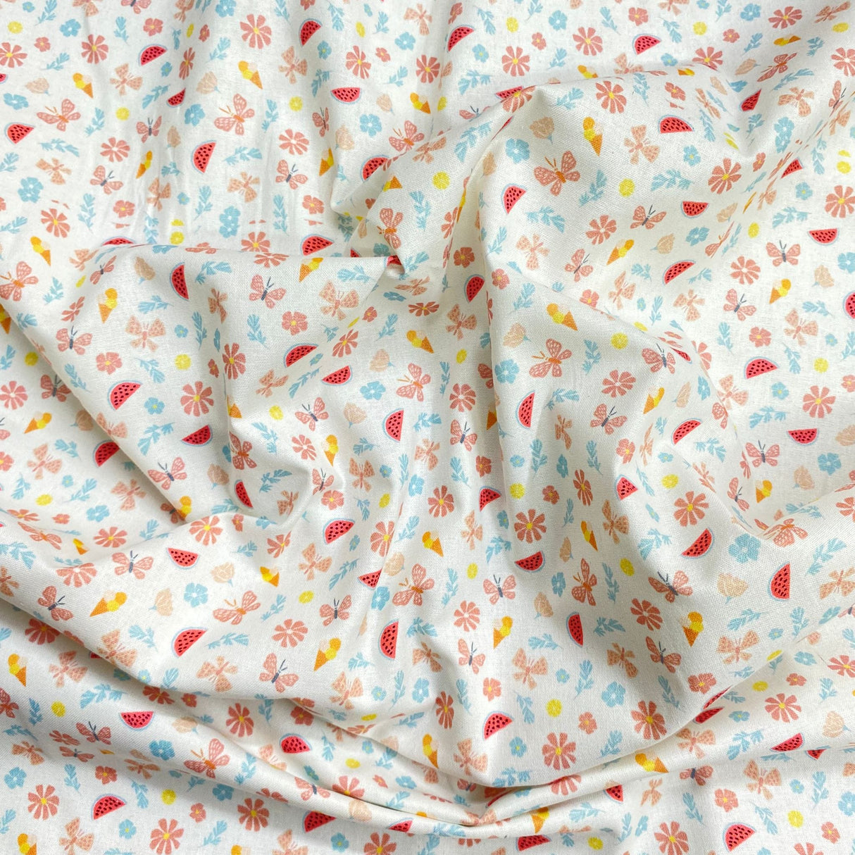 Pound A Metre Per Metre Per Metre Beautiful Digitally Printed 100% Cotton- 45" Wide (Watermelon)