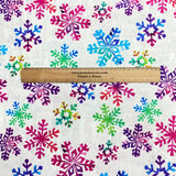 Pound A Metre Per Metre Per Metre Beautiful Digitally Printed 100% Cotton- 45" Wide (White Snowflake)