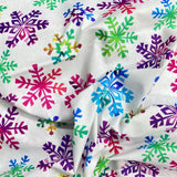 Pound A Metre Per Metre Per Metre Beautiful Digitally Printed 100% Cotton- 45" Wide (White Snowflake)
