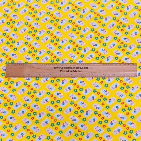 Pound A Metre Per Metre Per Metre Beautiful Digitally Printed 100% Cotton- 45" Wide (Yellow) (Cotton-Deal)