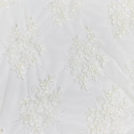 Pound A Metre Per Metre Bridal White Lace- 55'' Wide - (Lace 1)