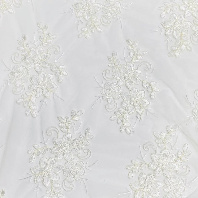 Pound A Metre Per Metre Bridal White Lace- 55'' Wide - (Lace 1)