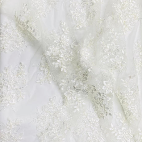 Pound A Metre Per Metre Bridal White Lace- 55'' Wide - (Lace 1)
