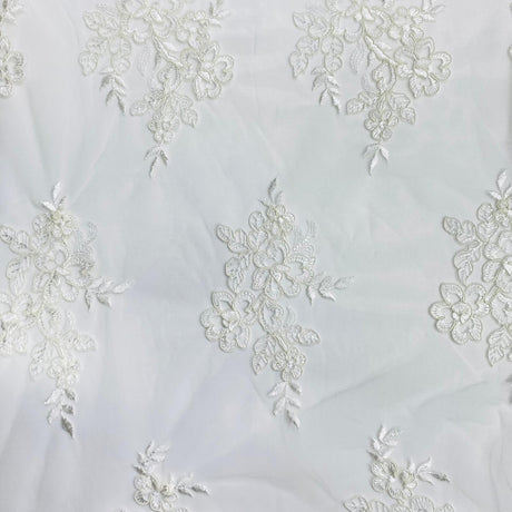 Pound A Metre Per Metre Bridal White Lace- 55'' Wide - (Lace 10)