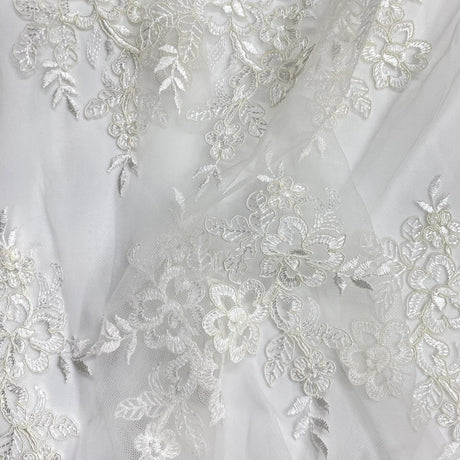 Pound A Metre Per Metre Bridal White Lace- 55'' Wide - (Lace 10)