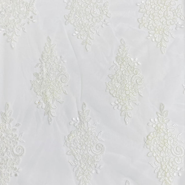 Pound A Metre Per Metre Bridal White Lace- 55'' Wide - (Lace 2)