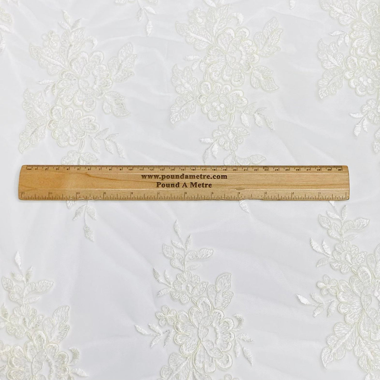 Pound A Metre Per Metre Bridal White Lace- 55'' Wide - (Lace  3)