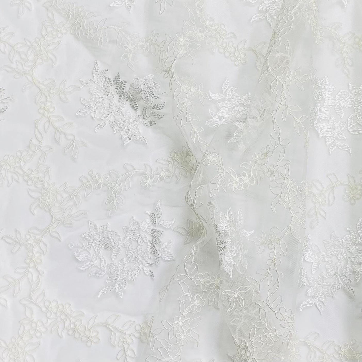Pound A Metre Per Metre Bridal White Lace- 55'' Wide - (Lace 4)