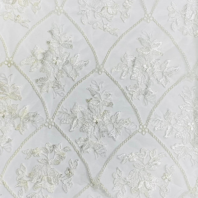 Pound A Metre Per Metre Bridal White Lace- 55'' Wide - (Lace 5)