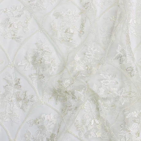Pound A Metre Per Metre Bridal White Lace- 55'' Wide - (Lace 5)