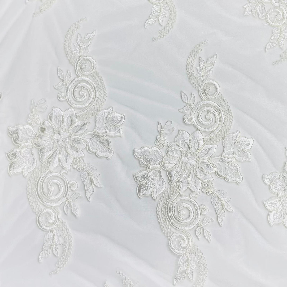 Pound A Metre Per Metre Bridal White Lace- 55'' Wide - (Lace 6)