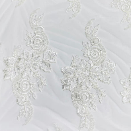 Pound A Metre Per Metre Bridal White Lace- 55'' Wide - (Lace 6)