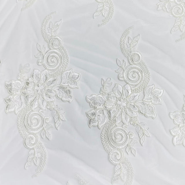 Pound A Metre Per Metre Bridal White Lace- 55'' Wide - (Lace 6)