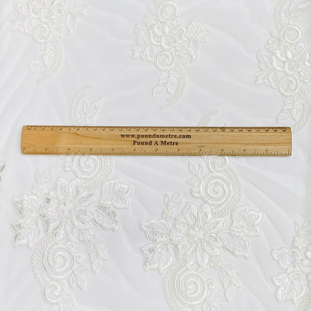 Pound A Metre Per Metre Bridal White Lace- 55'' Wide - (Lace 6)