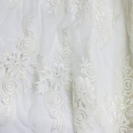 Pound A Metre Per Metre Bridal White Lace- 55'' Wide - (Lace 6)