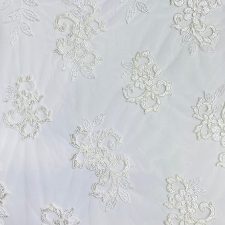 Pound A Metre Per Metre Bridal White Lace- 55'' Wide - (Lace 7)