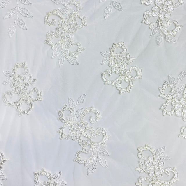 Pound A Metre Per Metre Bridal White Lace- 55'' Wide - (Lace 7)