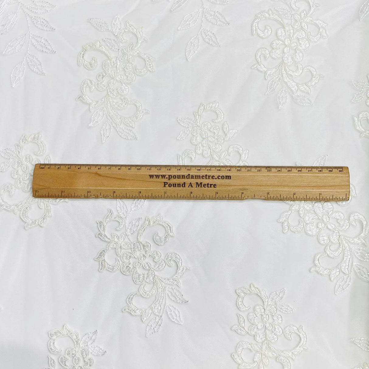 Pound A Metre Per Metre Bridal White Lace- 55'' Wide - (Lace 7)