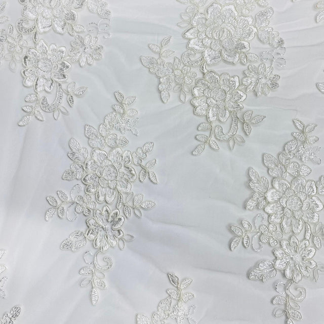Pound A Metre Per Metre Bridal White Lace- 55'' Wide - (Lace 9)
