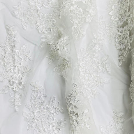 Pound A Metre Per Metre Bridal White Lace- 55'' Wide - (Lace 9)