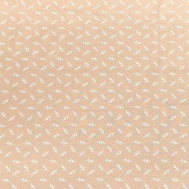 Pound A Metre Per Metre Per Metre Digitally Printed 100% Cotton- 45" Wide (Beige Stems)