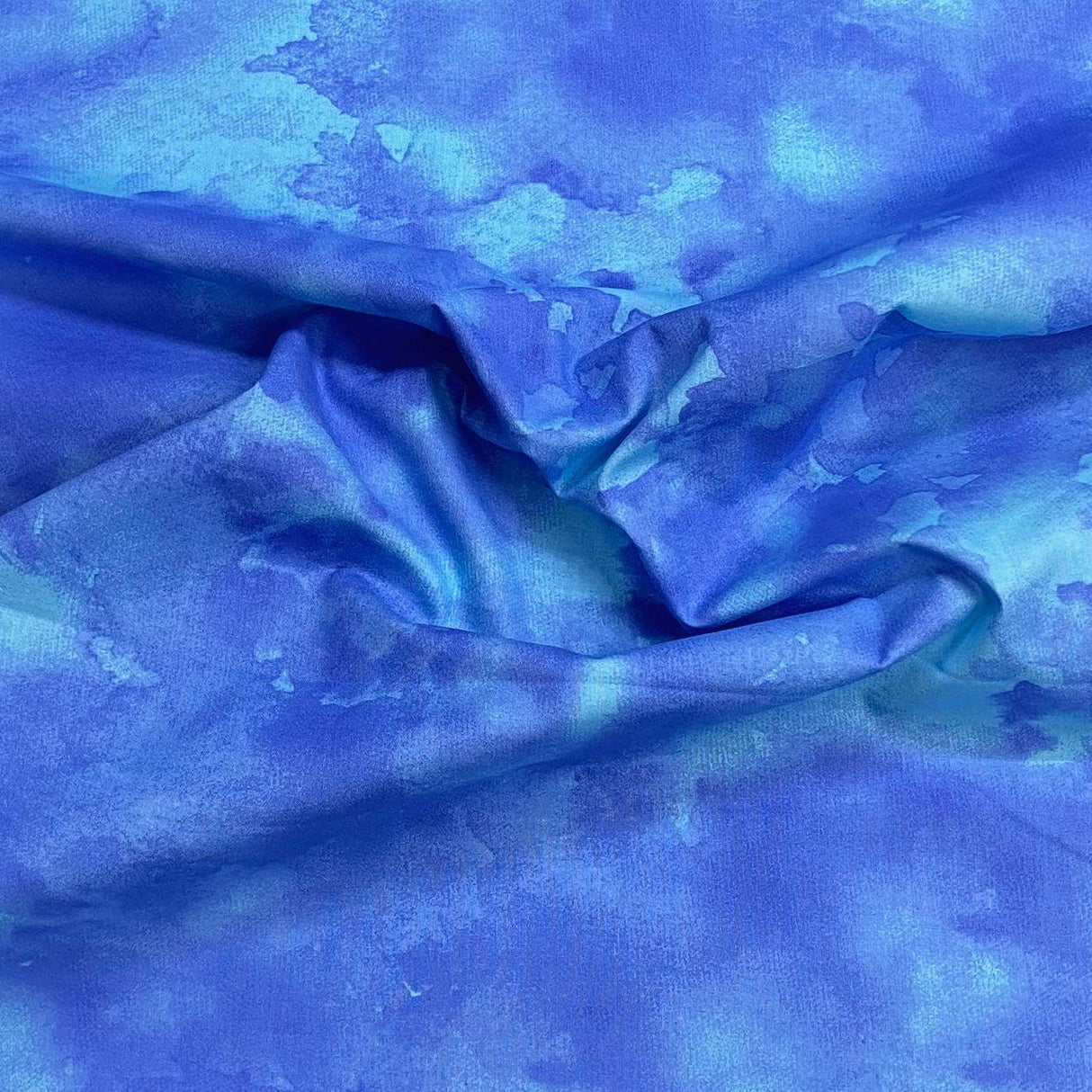 Pound A Metre Per Metre Per Metre Digitally Printed 100% Cotton- 45" Wide (Blue Watercolour)