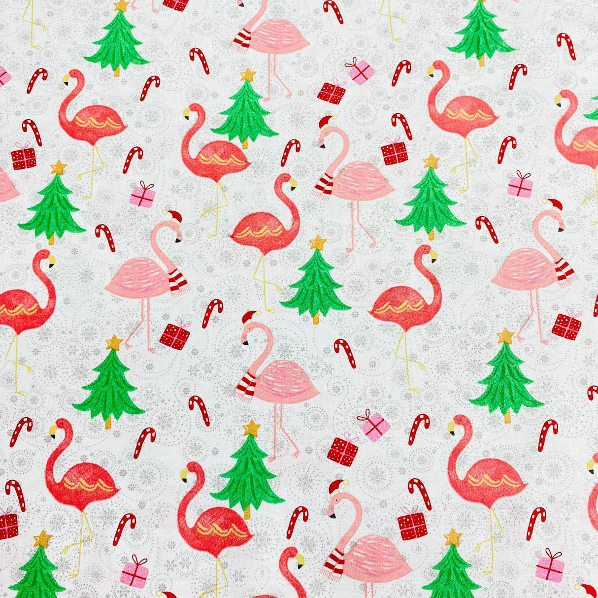 Pound A Metre Per Metre Per Metre Digitally Printed 100% Cotton- 45" Wide (Festive Flamingo)