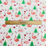 Pound A Metre Per Metre Per Metre Digitally Printed 100% Cotton- 45" Wide (Festive Flamingo)