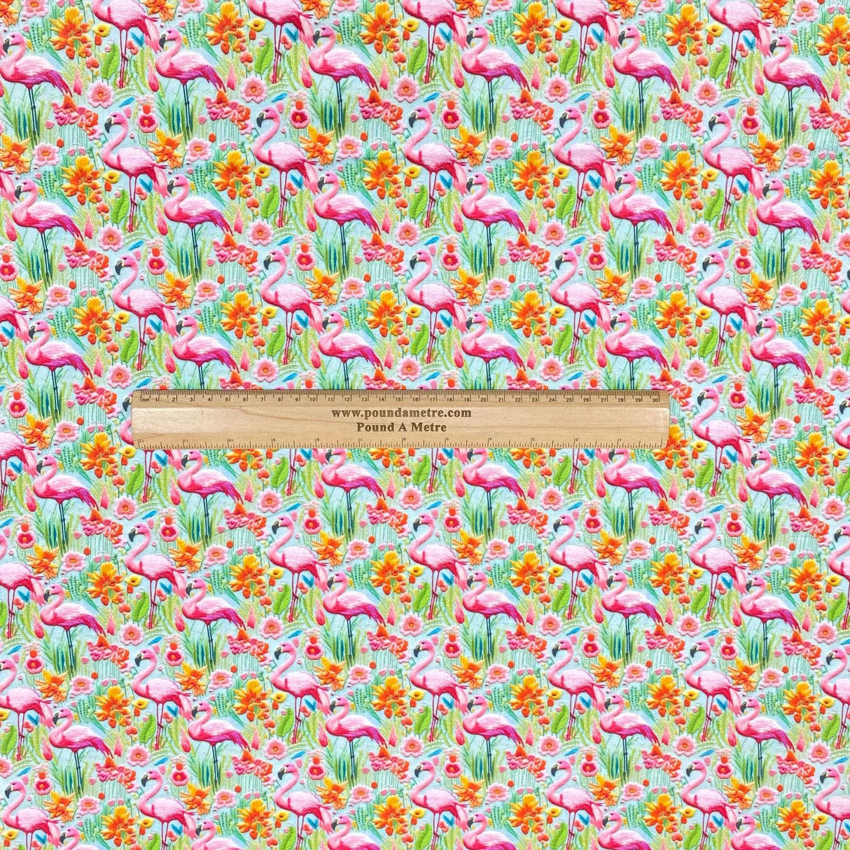 Pound A Metre Per Metre Per Metre Digitally Printed 100% Cotton- 45" Wide (Flamingo)