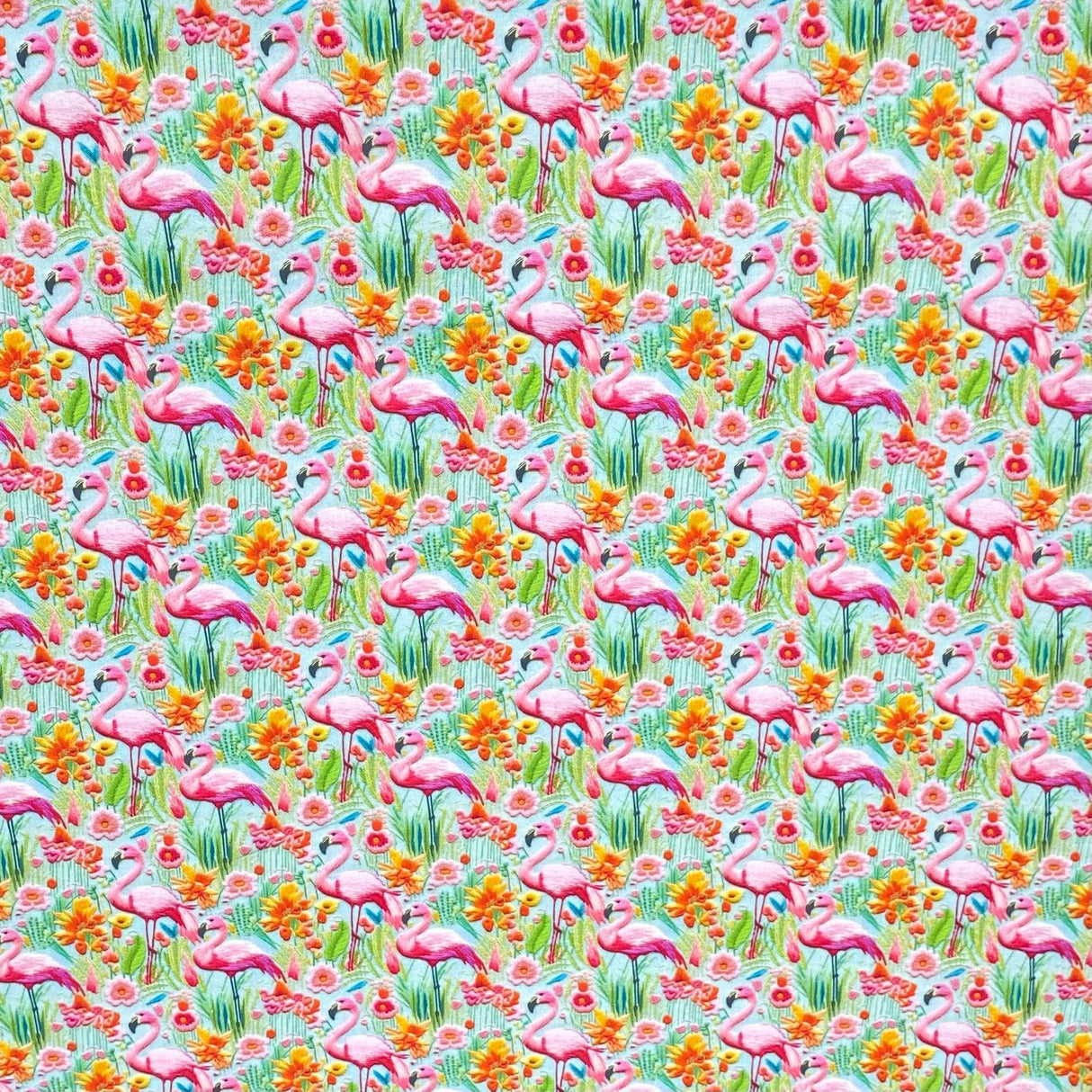 Pound A Metre Per Metre Per Metre Digitally Printed 100% Cotton- 45" Wide (Flamingo)