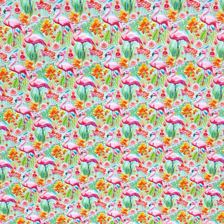 Pound A Metre Per Metre Per Metre Digitally Printed 100% Cotton- 45" Wide (Flamingo)