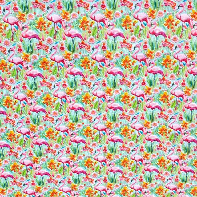 Pound A Metre Per Metre Per Metre Digitally Printed 100% Cotton- 45" Wide (Flamingo)
