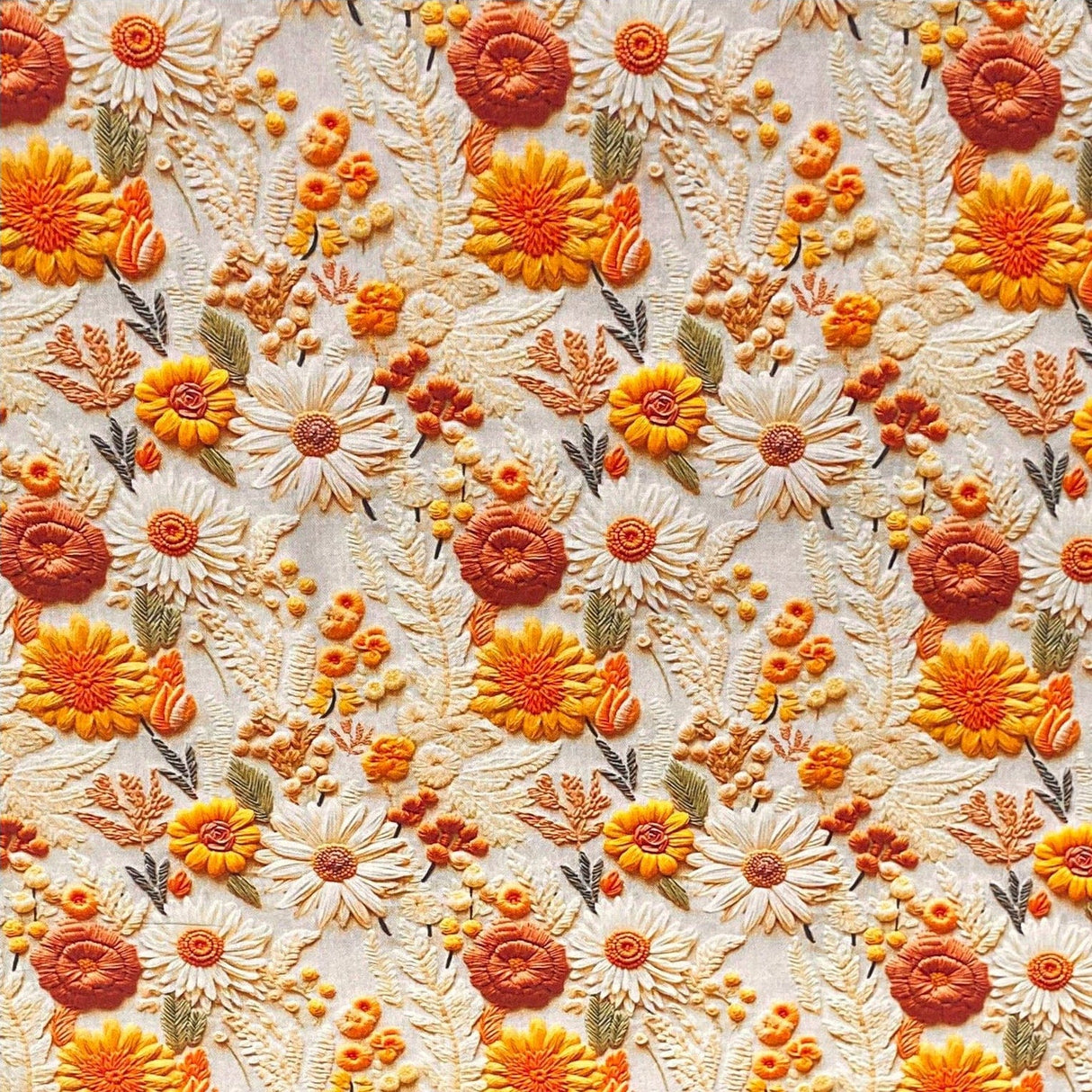 Pound A Metre Per Metre Per Metre Digitally Printed 100% Cotton- 45" Wide (Floral Stitch)